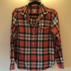 J. Crew Plaid, 3/4 Button Up